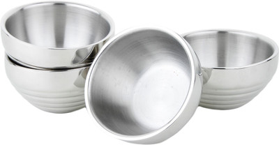 

Homeish Katori Set / Bowls Stainless Steel Bowl Set(Silver, Pack of 4)