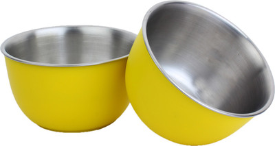 

Homeish Plastic Coated - 13 Cms Stainless Steel Bowl Set(Yellow, Pack of 2)