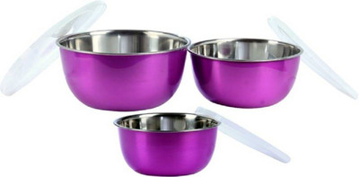

Fiable Stainless Steel Bowl Set(Purple, Pack of 3)