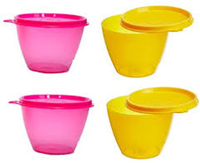 

Tupperware Plastic Disposable Bowl Set(Pink, Orange)