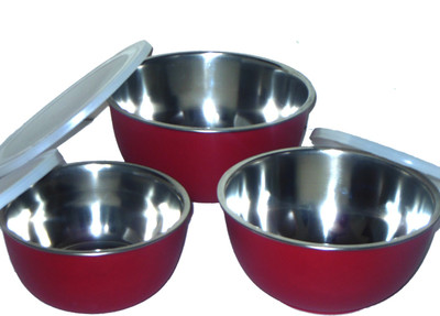 

maa enterprises Plastic Bowl Set(Red)