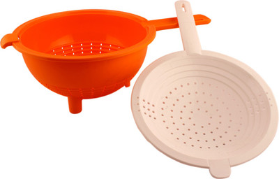 

Tupperware Double Wash Bowl Plastic Bowl(Orange, White, Pack of 1)