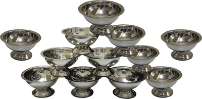 51% OFF on Dynore Set of 12 Ice Cream Cups Stainless Steel Dessert Bowl(Steel, Pack of 12)