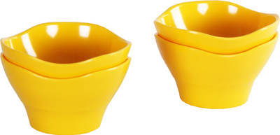 

Iveo Solid Waves Snack Melamine Bowl Set(Yellow, Pack of 4)