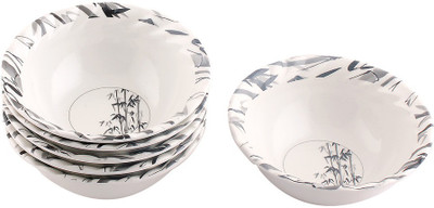 

White Gold Bamboo Melamine Bowl Set(White, Pack of 6)