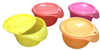 

Tupperware Plastic Bowl Set(Red, Yellow, Pink, Orange)