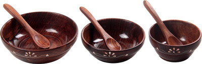Fab Handicraft Bowls Wood Bowl Set(Brown, Pack of 1)