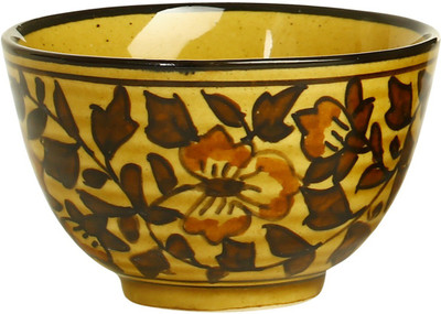 

Caffeine Katori Dessert Ceramic in Mustard Leaf (Set of 1) Handmade By Caffeine Stoneware Disposable Bowl(Multicolor, Pack of 1)