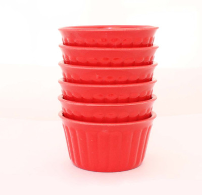 

Aarzool Melamine Bowl(Red, Pack of 6)