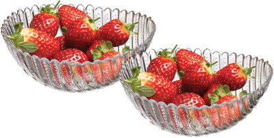 PASABAHCE Glass Serving Bowl(Clear, Pack of 2)