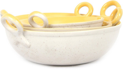 

VarEesha Yellow Ceramic Bowl Set(Yellow, Pack of 3)