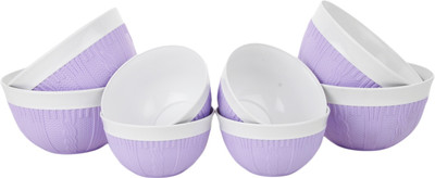 

Homeish Claro Imported Plastic Design Nuts / Cereal / Soup Bowl Set of 8 Plastic Bowl Set(Purple, Pack of 8)