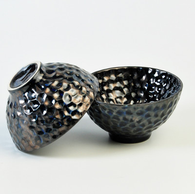

Cultural Concepts Diamond Stoneware Bowl Set(Blue, Black, Pack of 2)