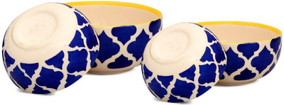 

Caffeine Ceramic Mughal Print Multipurpose Stoneware Bowl Set(Blue, Pack of 4)