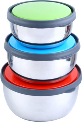 

BJA Steel Bowl Set(Multicolor, Pack of 3)