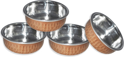 Dakshcraft Copper Bowl Set(Gold, Pack of 4)