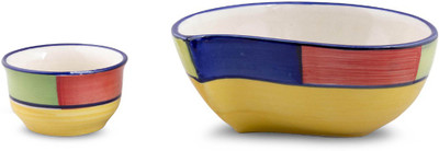 

VarEesha Multicolored Ceramic Paisley Serving Dish with Sauce Bowl Ceramic Bowl Set(Multicolor, Pack of 2)