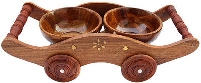 

Craftatoz Wooden Bowl Set(Brown)
