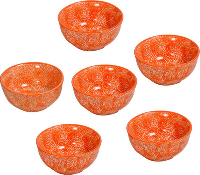 

Elite Handicrafts Lovely Ceramic Bowl Set(Orange, Pack of 6)