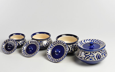 

Cultural Concepts Mughal Handi Ceramic, Stoneware Bowl Set(White, Blue, Pack of 8)