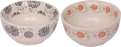 

Elite Handicrafts Designer Ceramic Bowl Set(White, Pack of 2)
