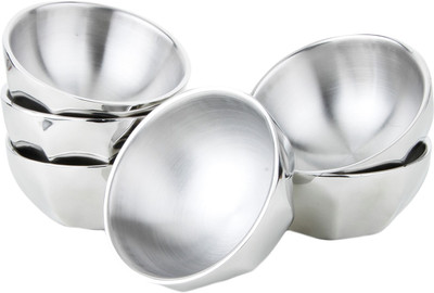 

Homeish Katori Set / Bowls Stainless Steel Bowl Set(Silver, Pack of 6)
