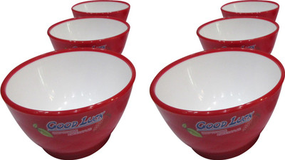 

Blue Birds Polypropylene Bowl Set(Red, Pack of 6)