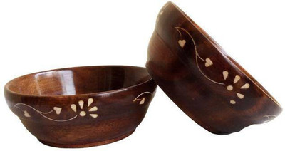 

RubyPerl Wooden Bowl Set(Multicolor, Pack of 2)