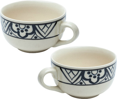 

Elite Handicrafts Stoneware Ceramic Bowl Set(White, Black, Pack of 2)