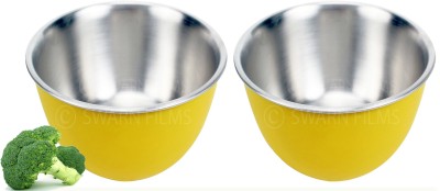 liefde Stainless Steel Dessert Bowl(Pack of 2, Yellow)