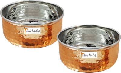 Prisha India Craft Copper Vegetable Bowl(Pack of 2, Brown)