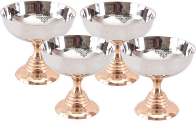

IndianArtVilla Ice Cream Stainless Steel Bowl Set(Steel, Pack of 4)
