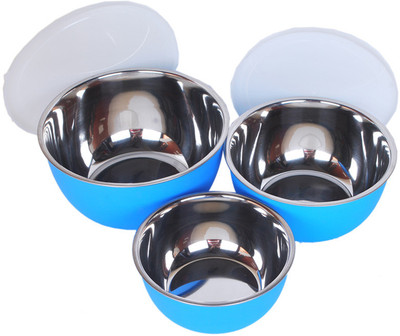 

Losange Stainless Steel Bowl Set(Blue, Pack of 3)