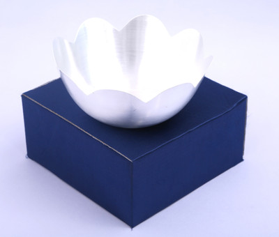 Ojas Flower Silver Plated Dessert Bowl Silver, Pack of 1 Ojas Bowls