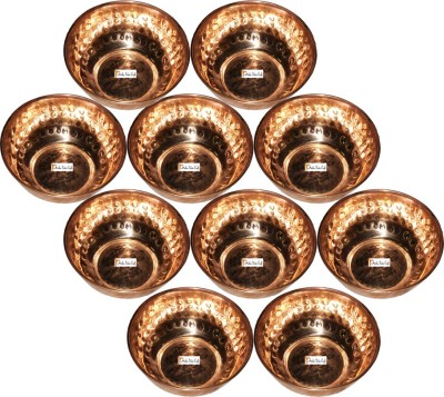 Prisha India Craft Copper Serving Bowl(Pack of 10, Brown)