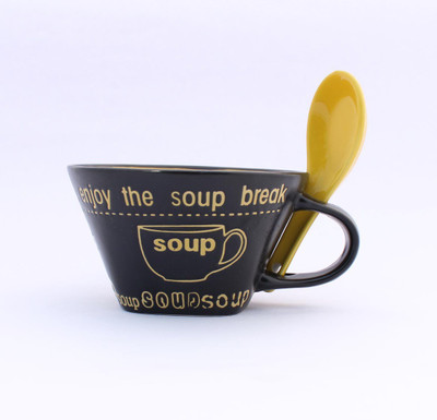 

Aarzool Ceramic Bowl(Yellow, Black, Pack of 1)
