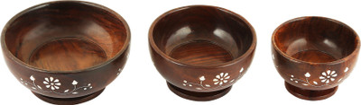 

BM Kitchenware Wooden Bowl Set(Brown)