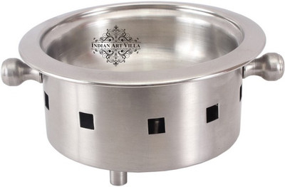 IndianArtVilla Snack Warmer Stainless Steel Bowl(Silver, Pack of 1)