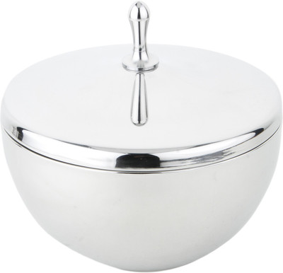 

Homeish Double Walled Serving Bowl with Lid Stainless Steel Bowl(Silver, Pack of 1)