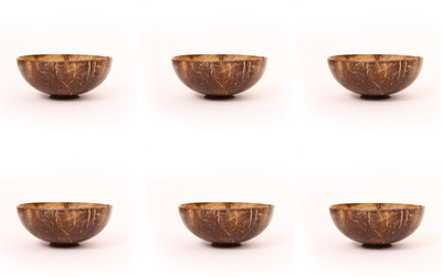 

The Indus Valley Hand Carved Coconut Bowl Wooden Bowl Set(Brown, Pack of 6)