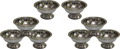 51% OFF on Dynore Set of 8 Ice Cream Cups Stainless Steel Dessert Bowl(Steel, Pack of 8)
