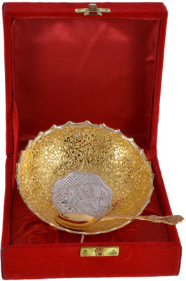 

The Art Box Gold Plated Bowl Spoon Serving Set(Pack of 2)