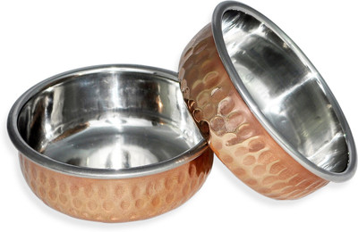 

Dakshcraft Copper Bowl Set(Gold, Pack of 2)