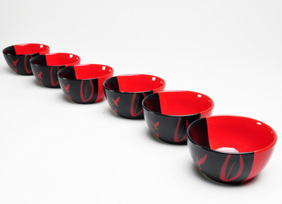 

cultural concepts Stoneware, Ceramic Bowl Set(Red, Black)