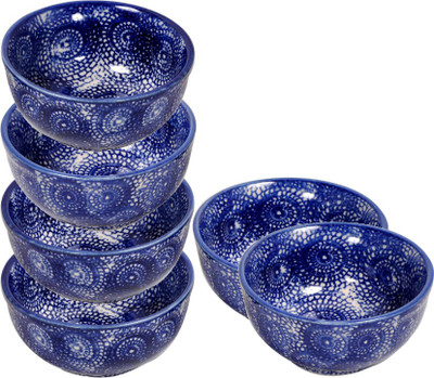 

Elite Handicrafts Elegant Ceramic Bowl Set(Blue, Pack of 6)