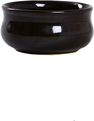 caffeine Dip and Sauce Chirag in Black Glossy (Set of 1) Handmade Stoneware Bowl(Black)