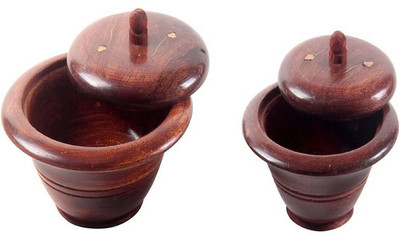

india wooden handicraft Wooden Bowl Set(Brown)