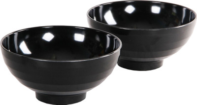 

Iveo Solid Waves Nappy Melamine Bowl Set(Black, Pack of 2)