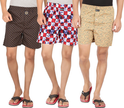 

Joven Printed Men's Boxer(Pack of 3, Beige;black;multicolor