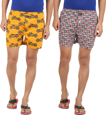

Joven Printed Men's Boxer(Pack of 2, Grey melange;yellow